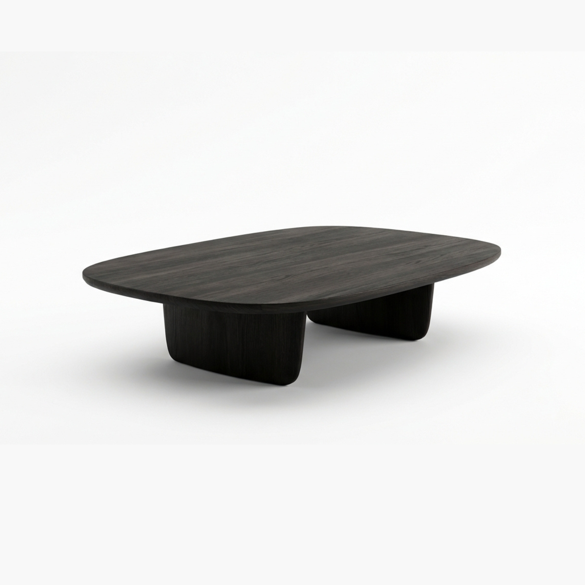 Image of Sculptural Dark Wood Coffee Table