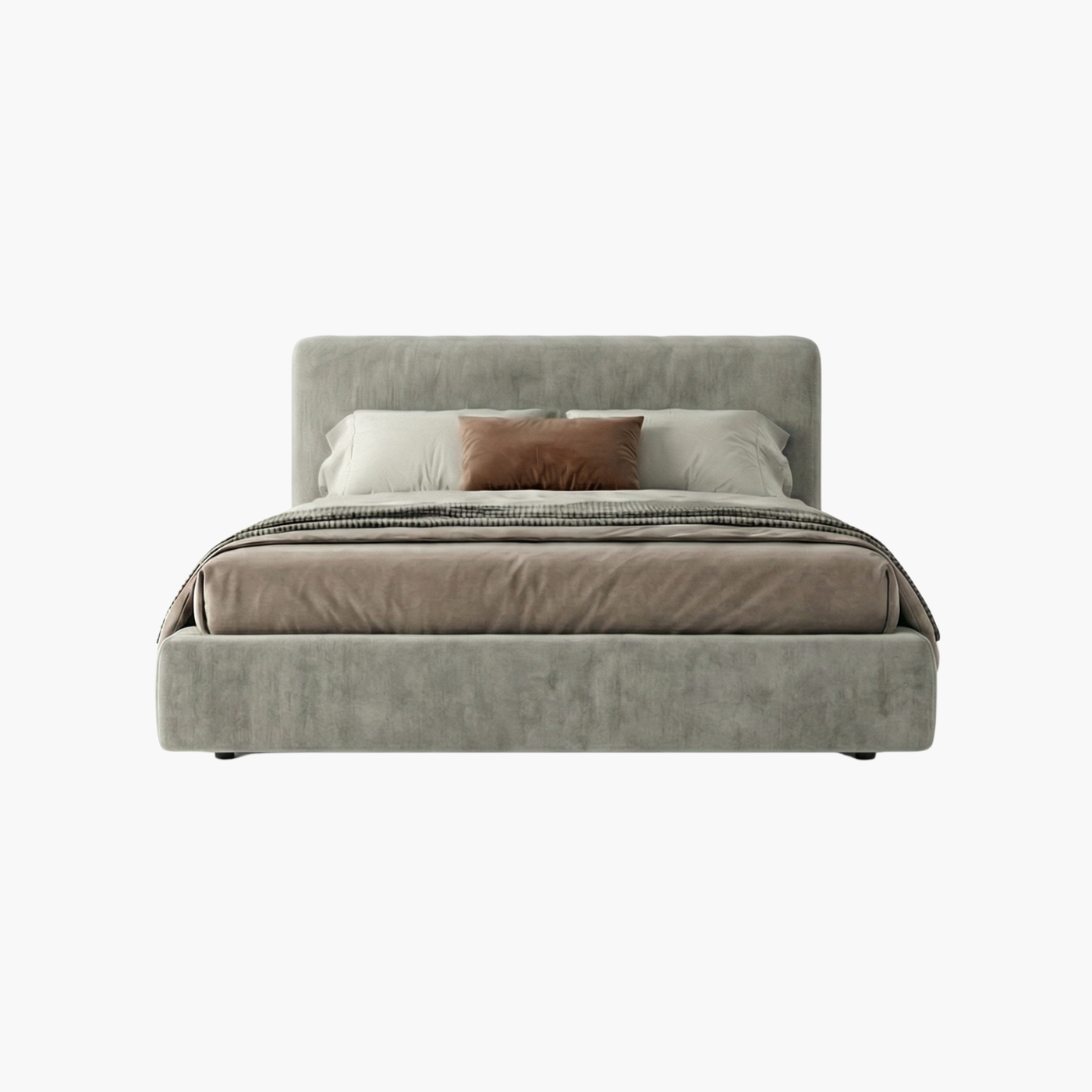 Plush Velvet Platform Bed