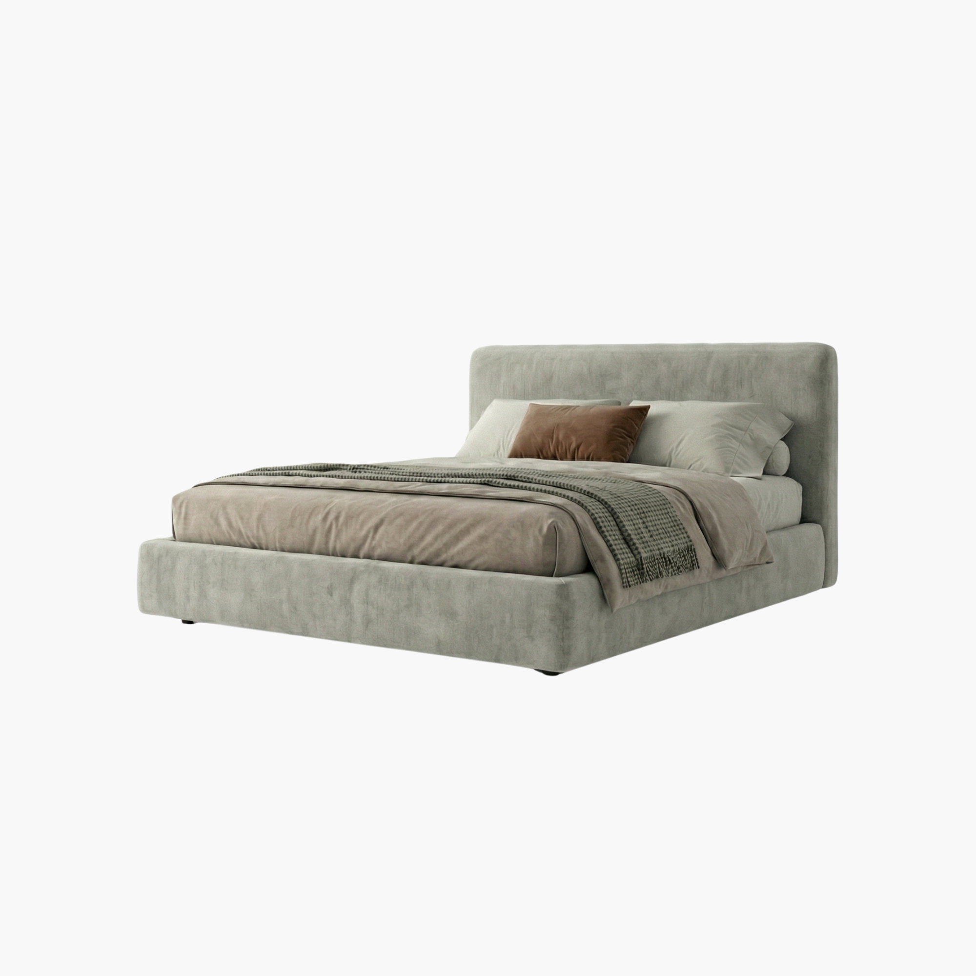 Image of Plush Velvet Platform Bed