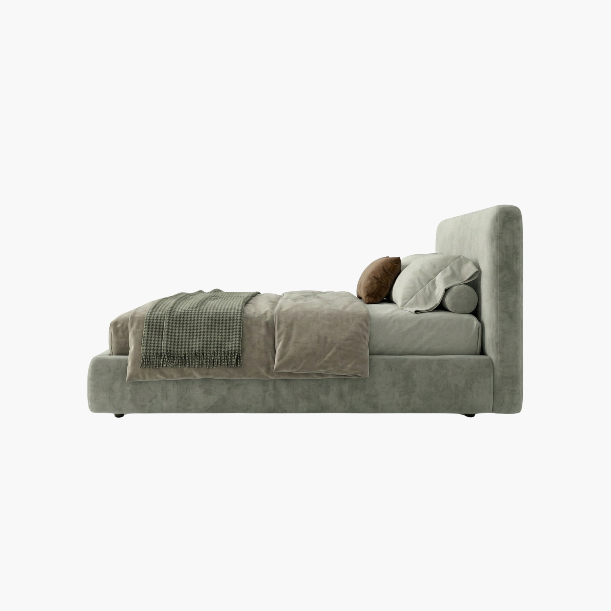 Image of Plush Velvet Platform Bed