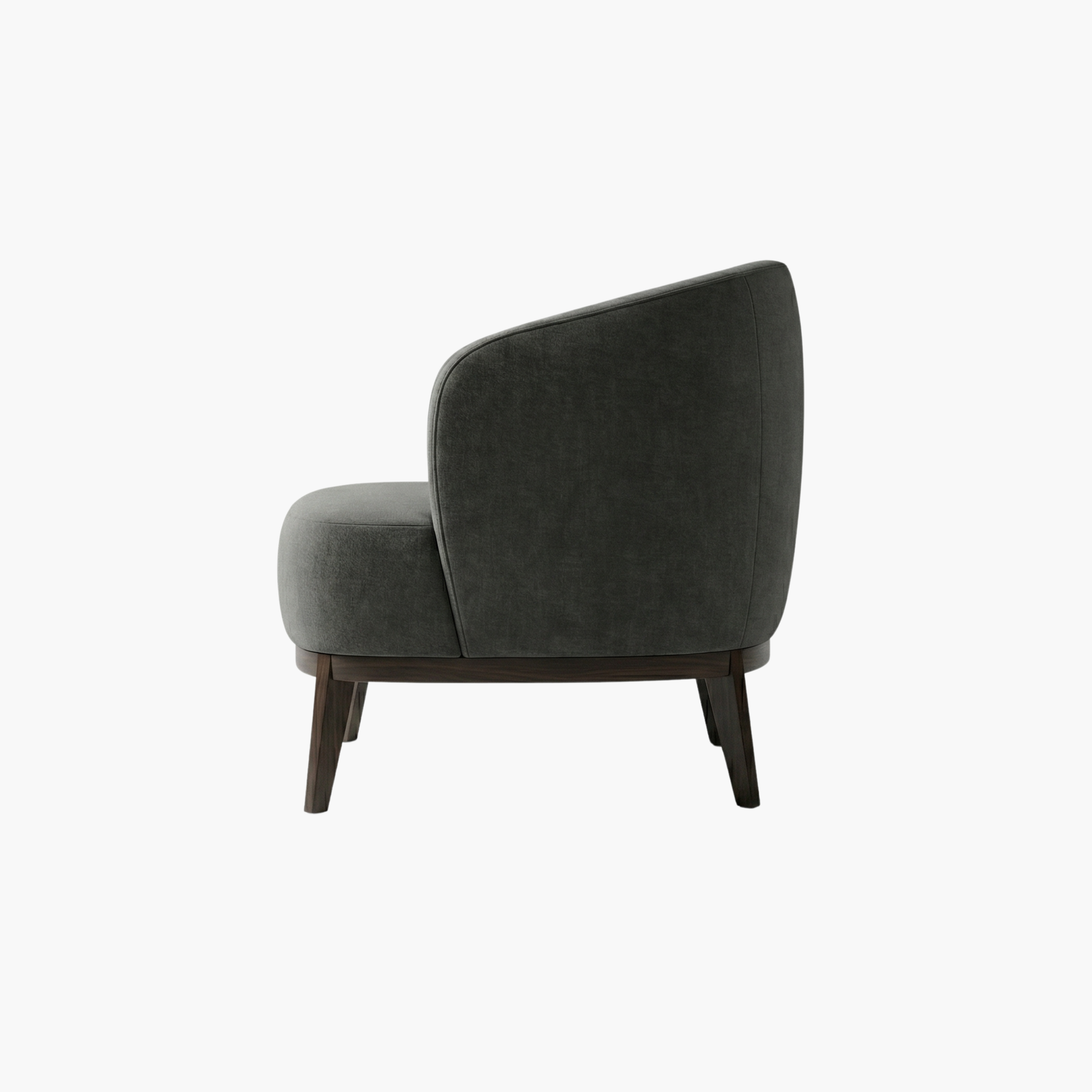 Image of Modern Grey Velvet Tub Lounge Chair