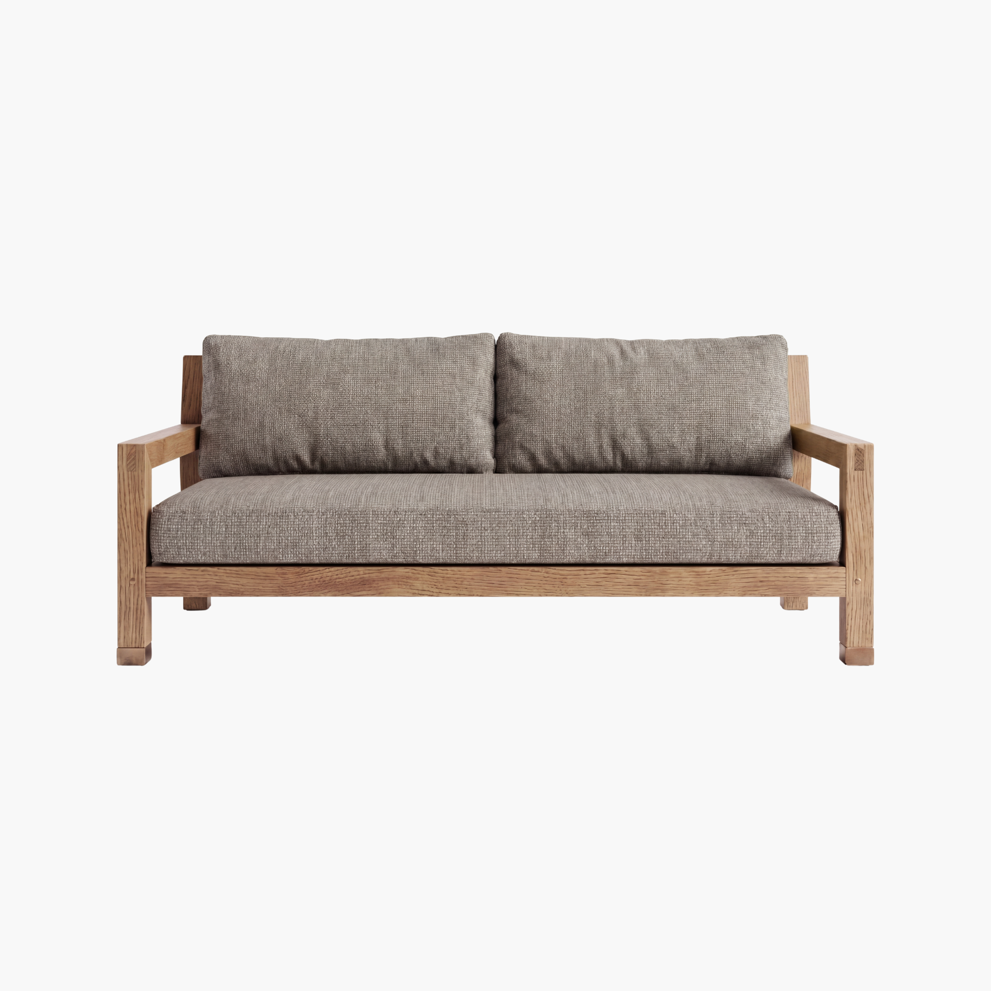 Image of Solid Oak Outdoor Sofa