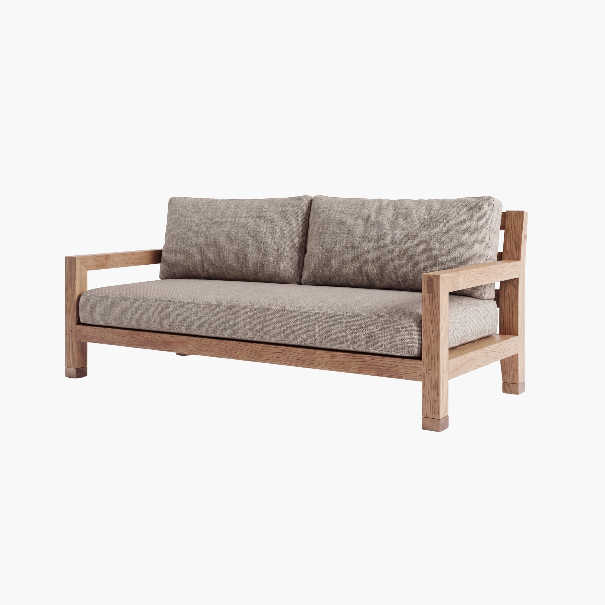Image of Solid Oak Outdoor Sofa