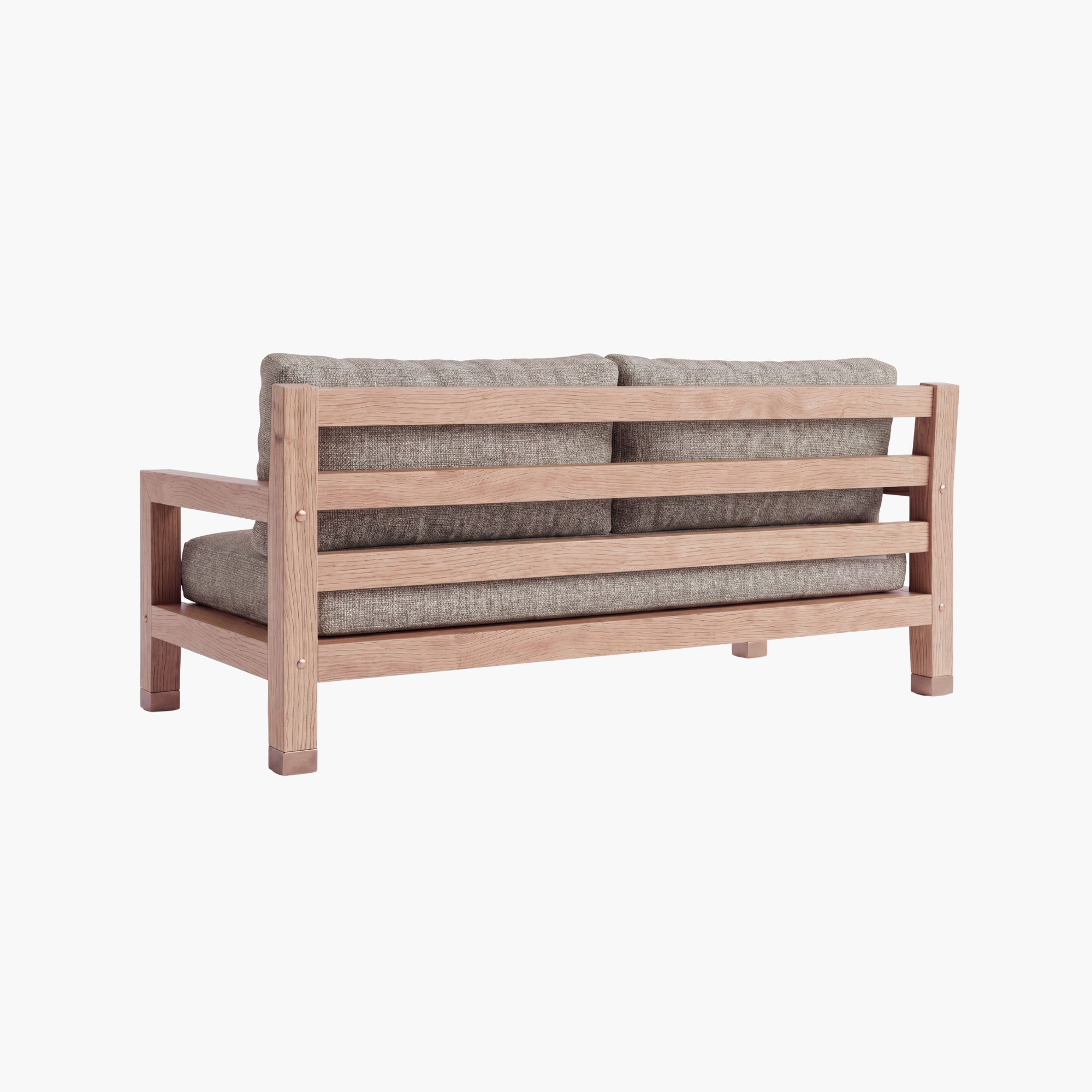 Image of Solid Oak Outdoor Sofa